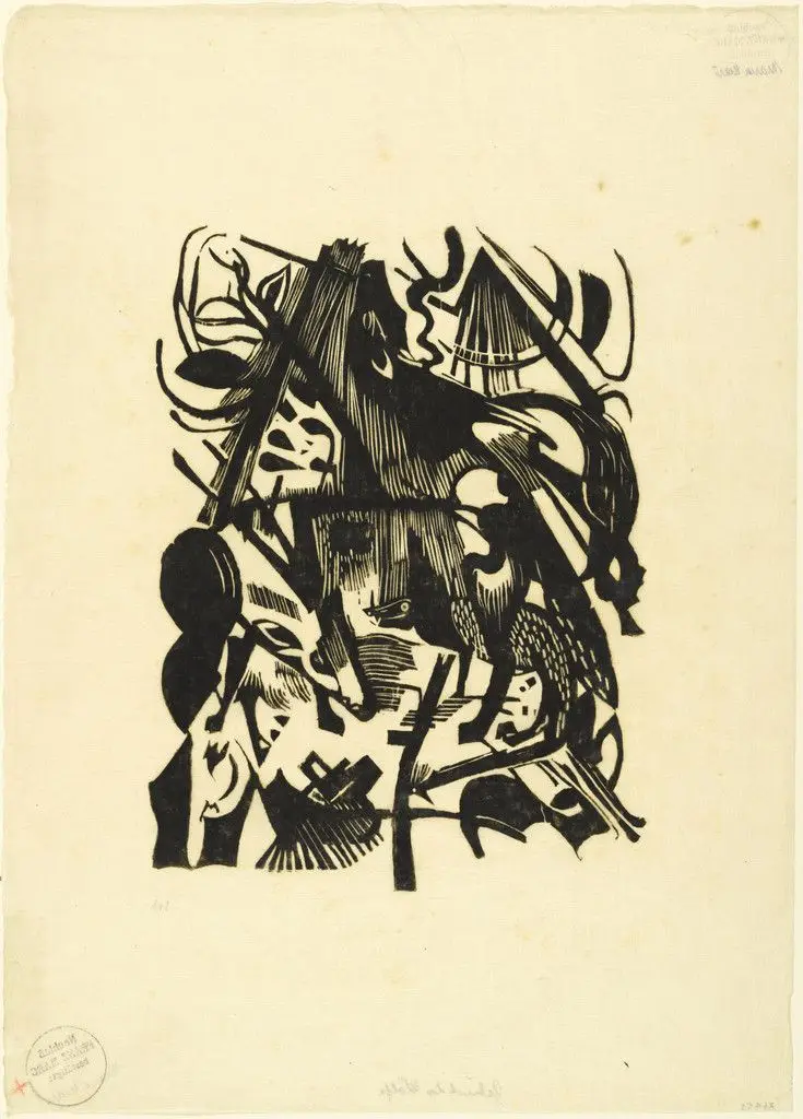 Birth of the Wolves (Geburt der Wölfe) by Franz Marc