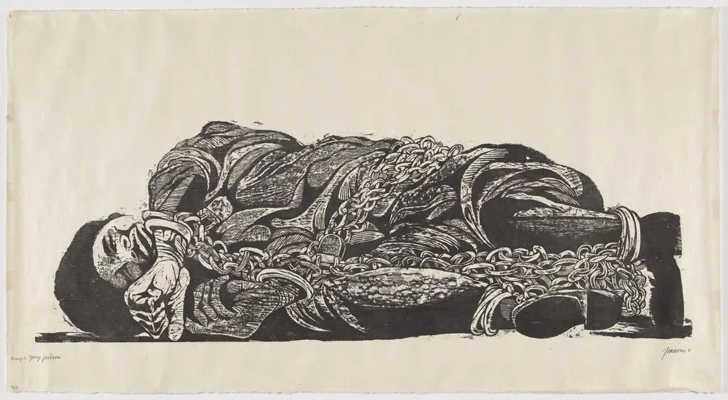 Homage to George Jackson by Antonio Frasconi