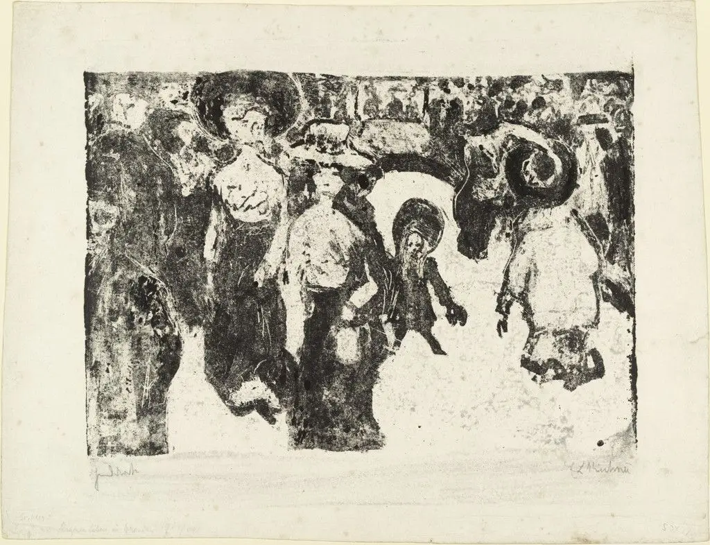Streetlife in Dresden (Strassenleben in Dresden) by Ernst Ludwig Kirchner