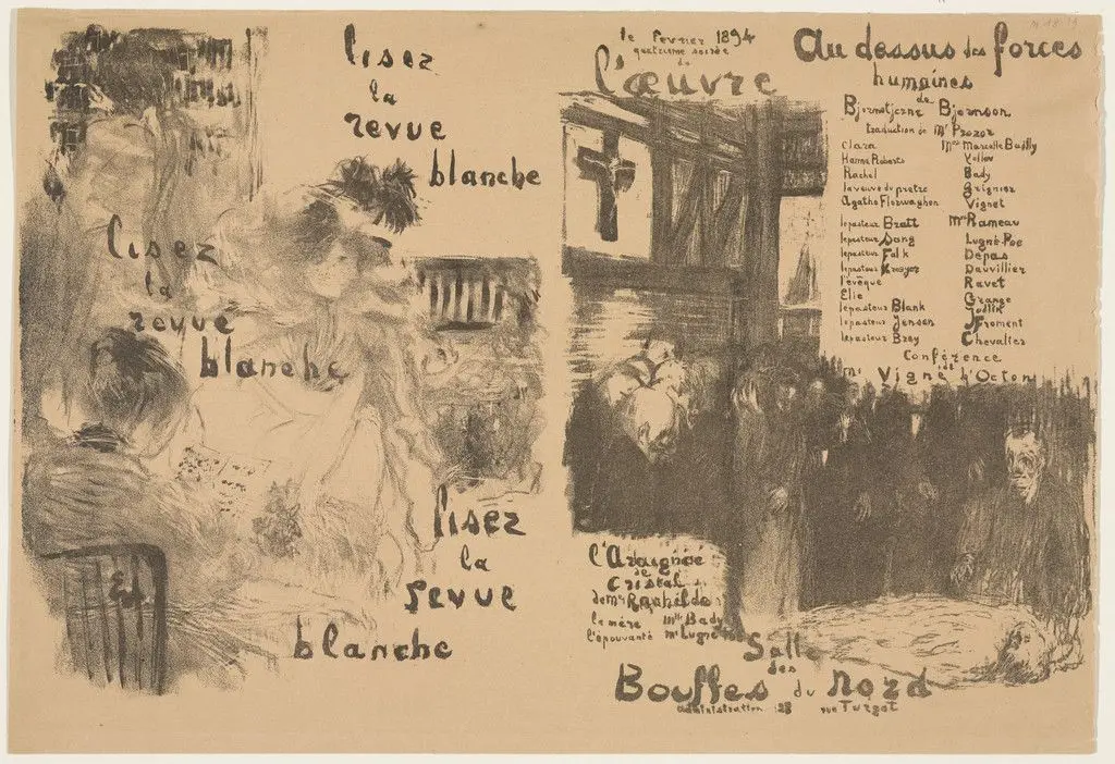 Program for Au dessus des forces humaines by Édouard Vuillard