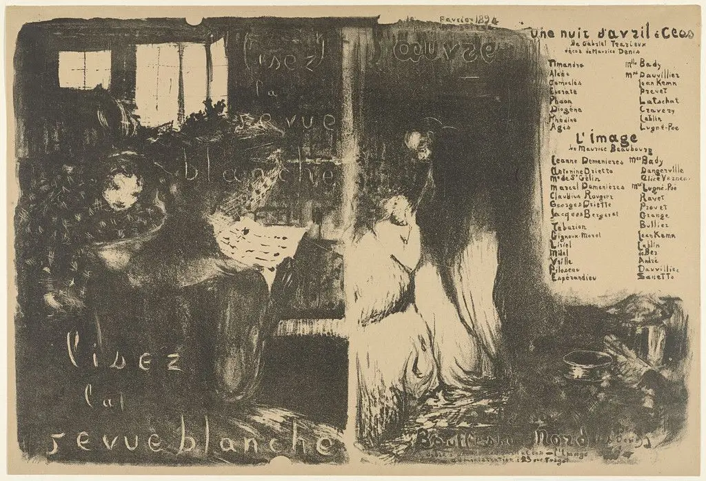 Program for Lisez La Revue Blanche and Une Nuit d'Avril a Ceos by Édouard Vuillard