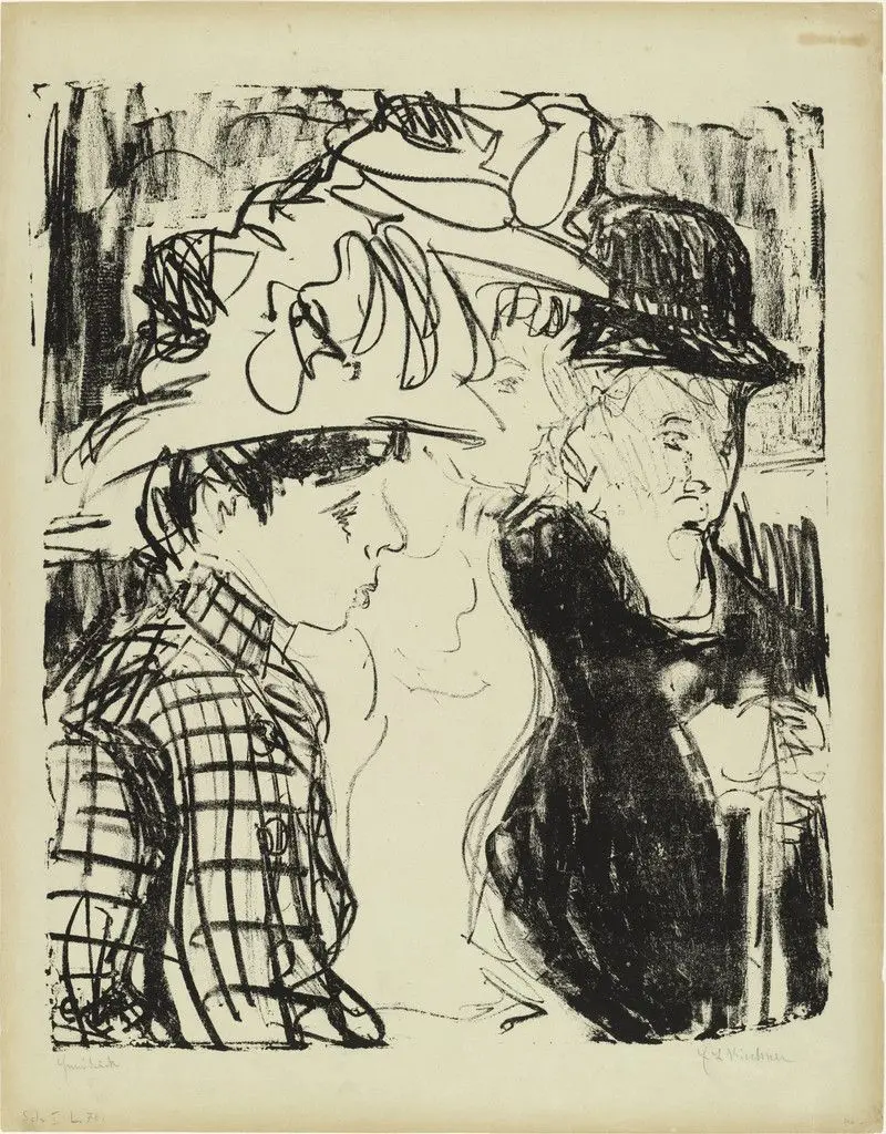 Streetcar Passengers (Passagiere in der Strassenbahn) by Ernst Ludwig Kirchner