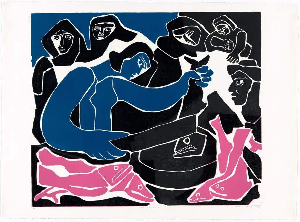 Fish Market (Pescadería) from AGPA 73: Pan American Graphic Arts (AGPA 73: Artes gráficas panamericanas) by Alfredo Zalce