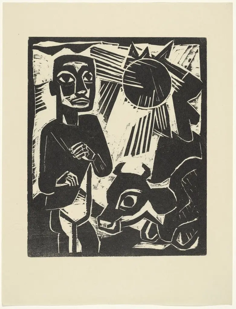 The Farmer (Der Bauer) from the periodical Kündung, vol. 1, no. 1 (January 1921) by Willi Titze