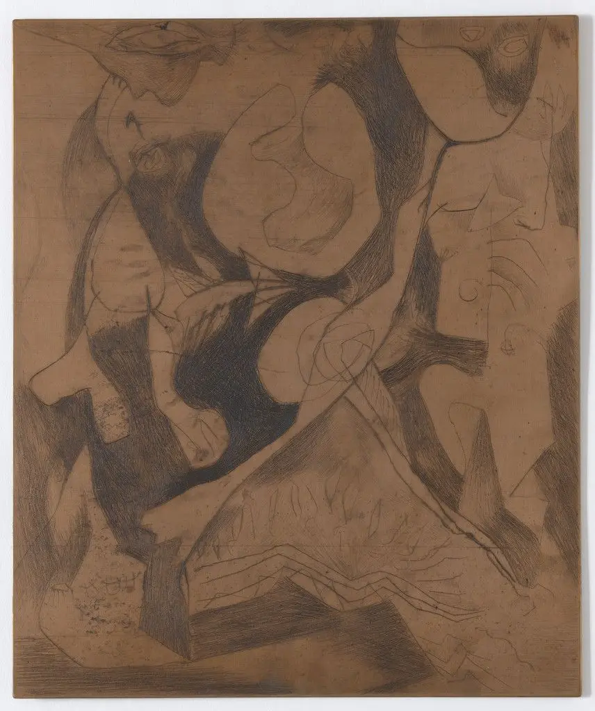 Plate for Untitled (1) and Untitled (2) by Jackson Pollock