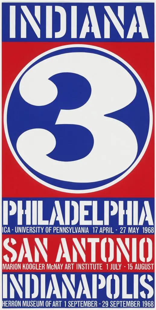 Indiana 3, Philadelphia, San Antonio, Indianapolis by Robert Indiana