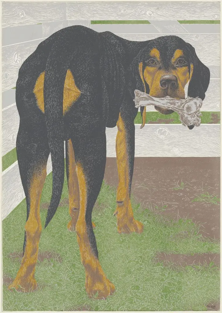 Dog with Bone by Alex Colville