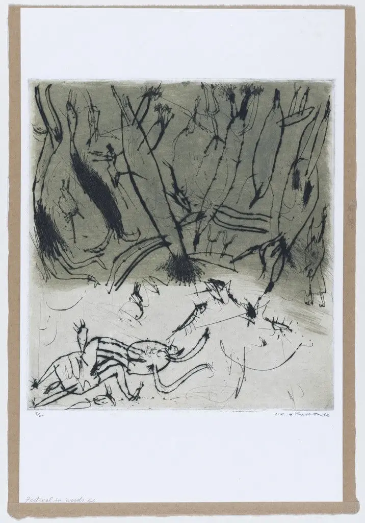 Festival in the Woods by Ikeda Masuo (池田満寿夫)