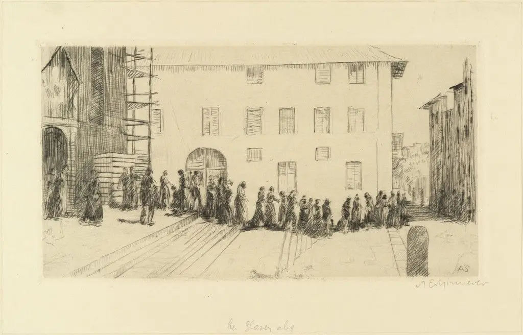 Churchgoers (Kirchgänger) by Adolf Ferdinand Schinnerer