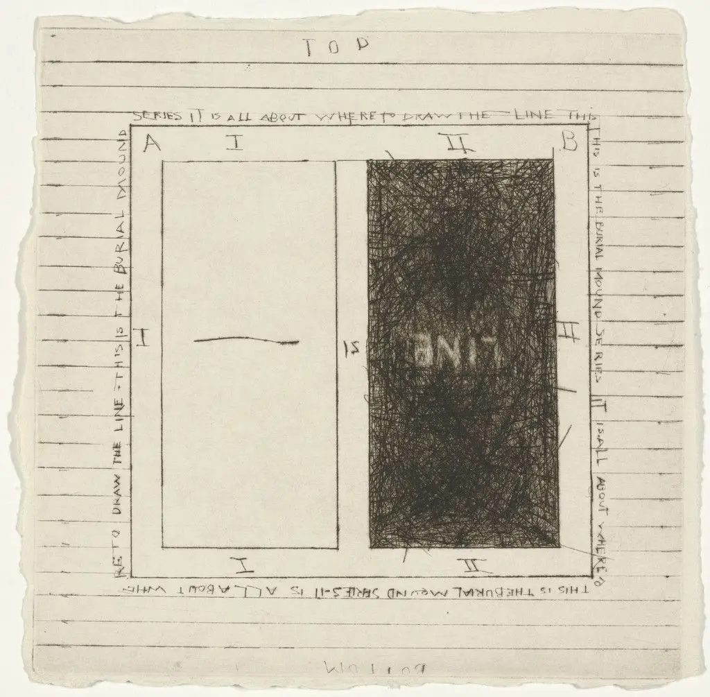 Little Line from Burial Mound Series by Pat Steir