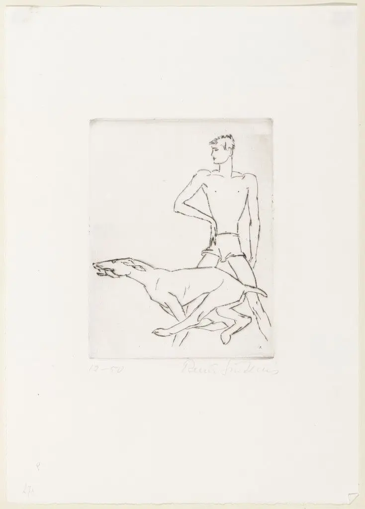 Boy with Dog (Junge mit Hund) by Renée Sintenis