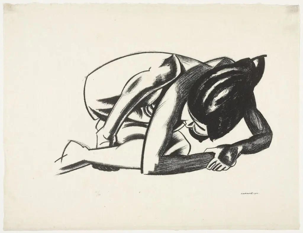 Crouching Nude by Edward Wadsworth