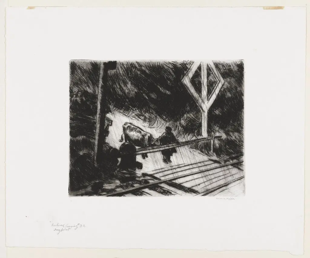 Railroad Crossing by Edward Hopper