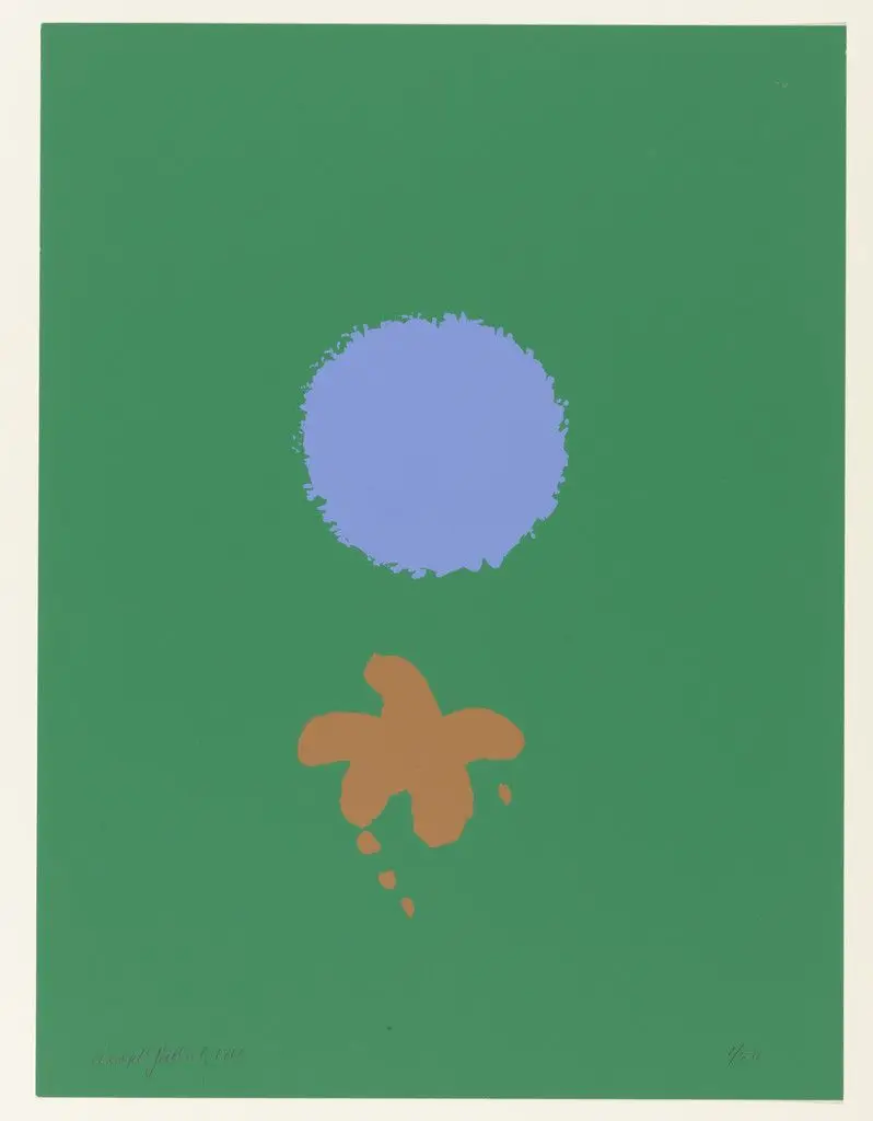 Green Ground, Blue Disc by Adolph Gottlieb