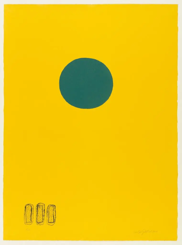 Chrome Yellow, Green Disc by Adolph Gottlieb