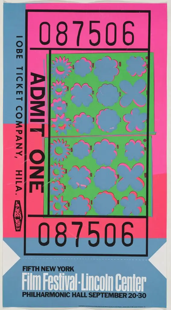 Fifth New York/Film Festival Lincoln Center by Andy Warhol