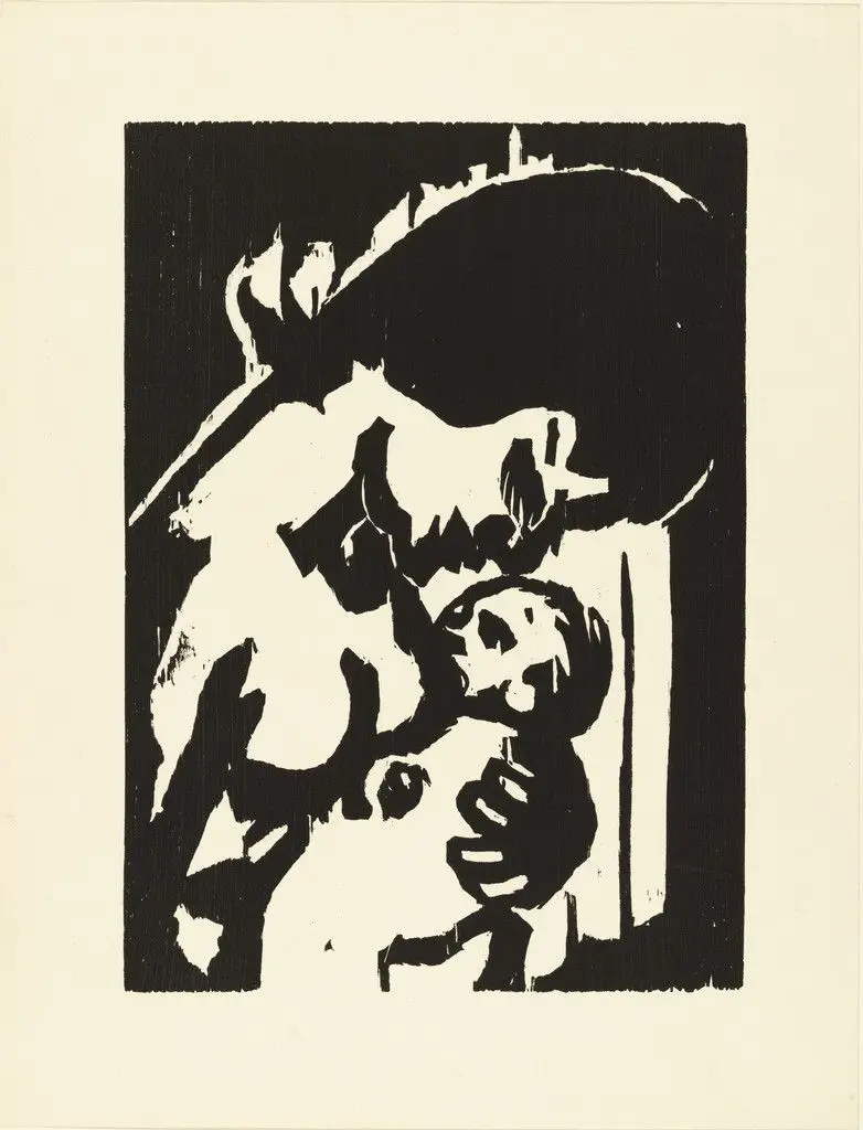 Madonna (plate, loose leaf) from the periodical Das Kunstblatt, vol. 1, no. 1 (Jan 1917) by Emil Nolde