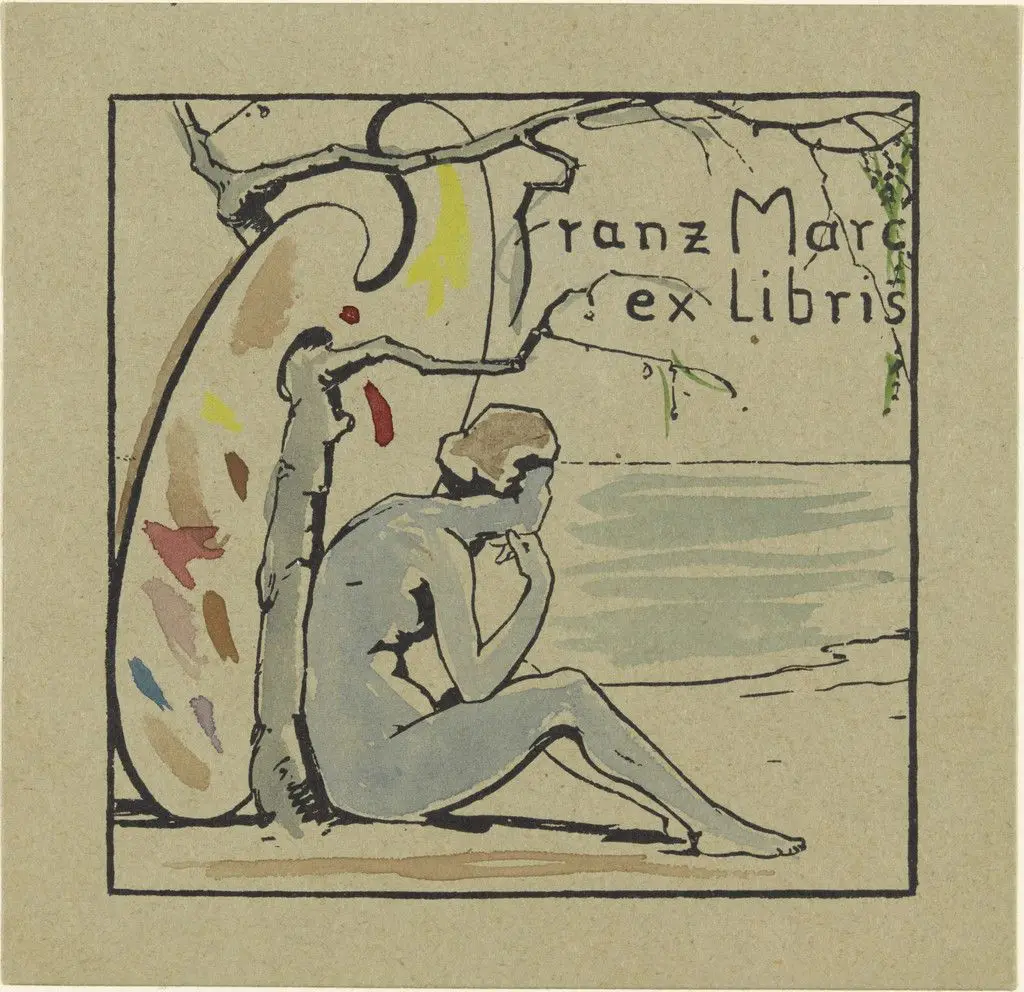 Book Plate Franz Marc II (Ex Libris Franz Marc II) by Franz Marc