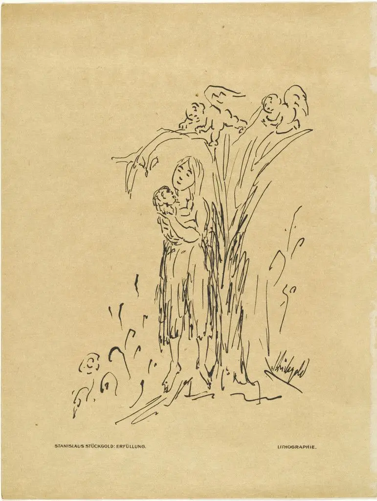 Fulfillment (Erfüllung) (plate, preceding p. 257) from the periodical Das Kunstblatt, vol. 1, no. 9 (Sep 1917) by Stanislaus Stückgold