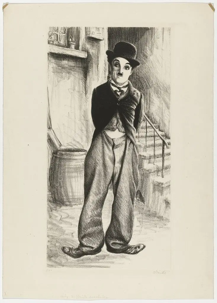 "Charlot" (Portrait of Charlie Chaplin) by Cléanthe (Cléante Carr)