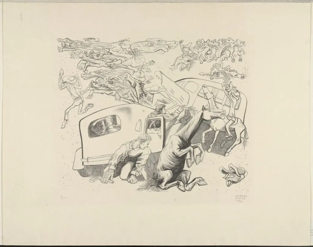 Conflict in Zócalo (Lucha en el Zócalo) by Alfredo Zalce