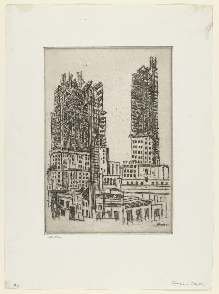 Skyscrapers in Construction, No. 1 by John Marin