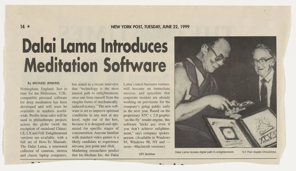 Dalai Lama Introduces Meditation Software from the series Personal Articles by Vik Muniz