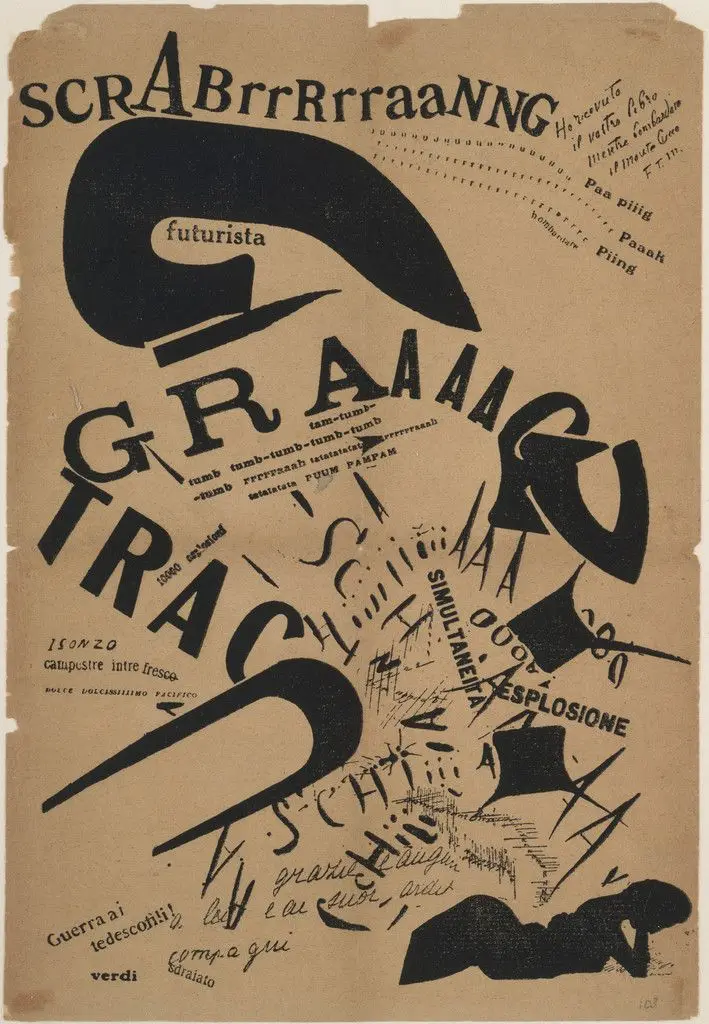 In the Evening, Lying on Her Bed, She Reread the Letter from Her Artilleryman at the Front by Filippo Tommaso Marinetti