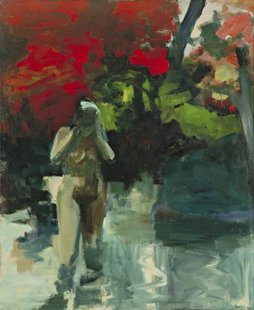 Girl Wading by Elmer Bischoff