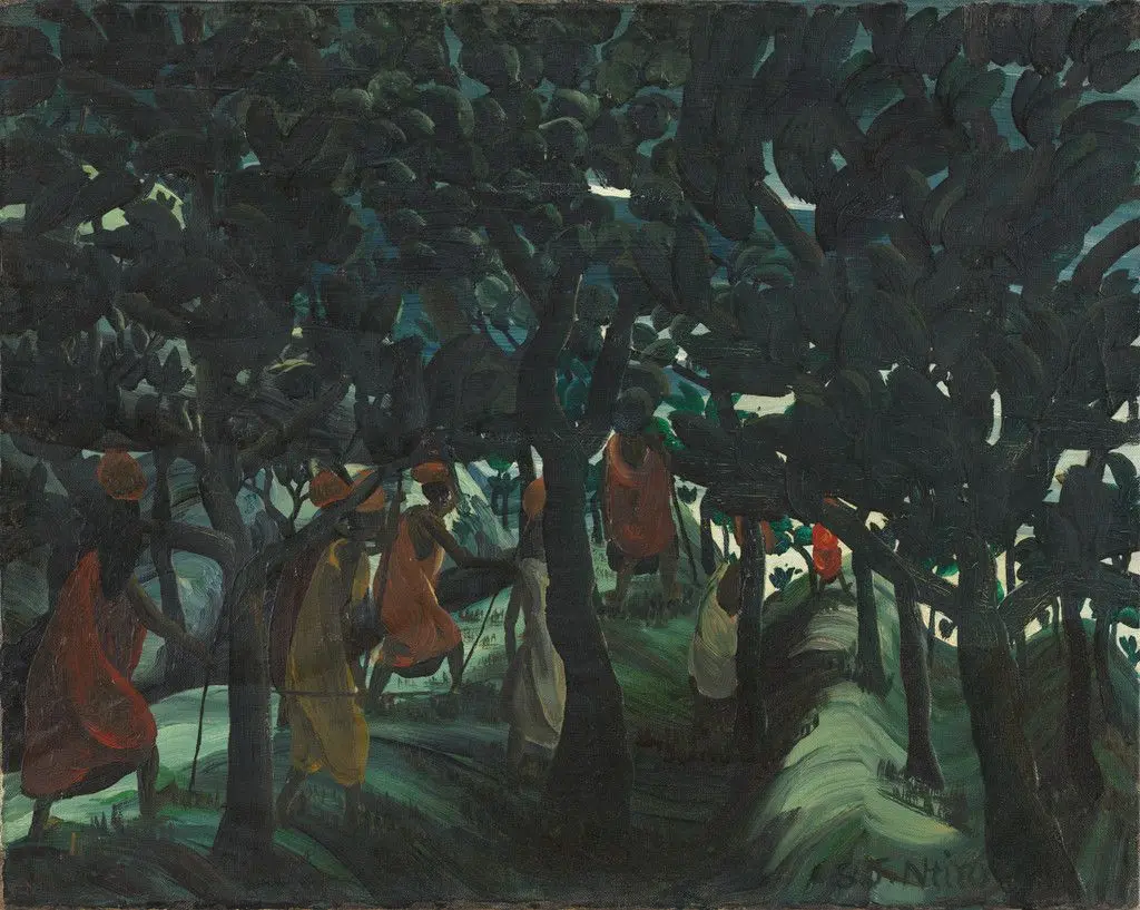 Men Taking Banana Beer to Bride by Night by Sam Joseph Ntiro