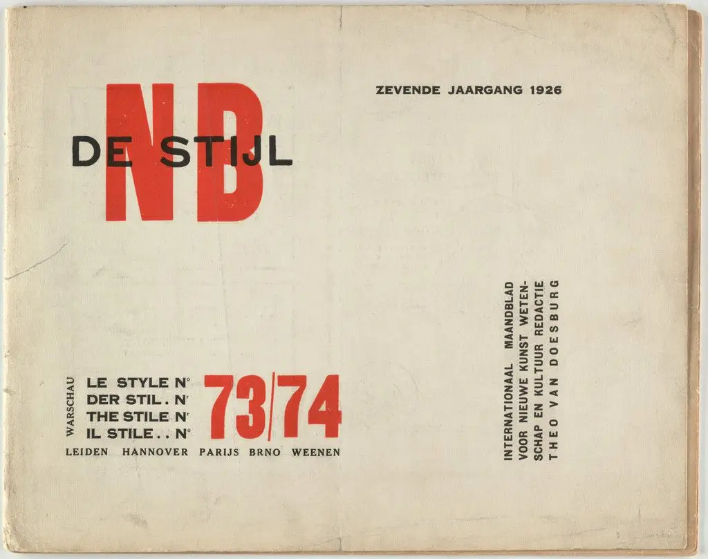 De Stijl NB 73/74 by Theo van Doesburg