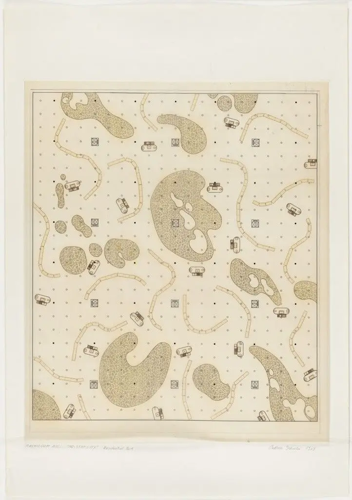 Residential Park, No-Stop City project (Plan) by Andrea Branzi