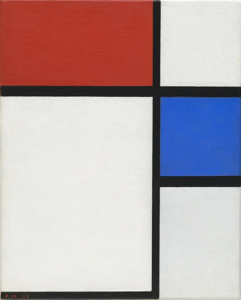 Composition No. II, with Red and Blue by Piet Mondrian