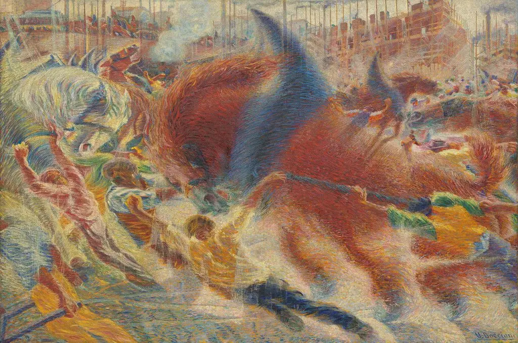The City Rises by Umberto Boccioni