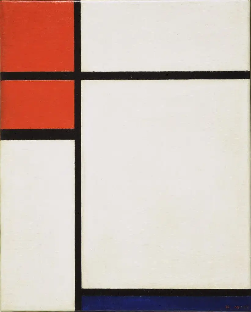 Composition with Red and Blue by Piet Mondrian