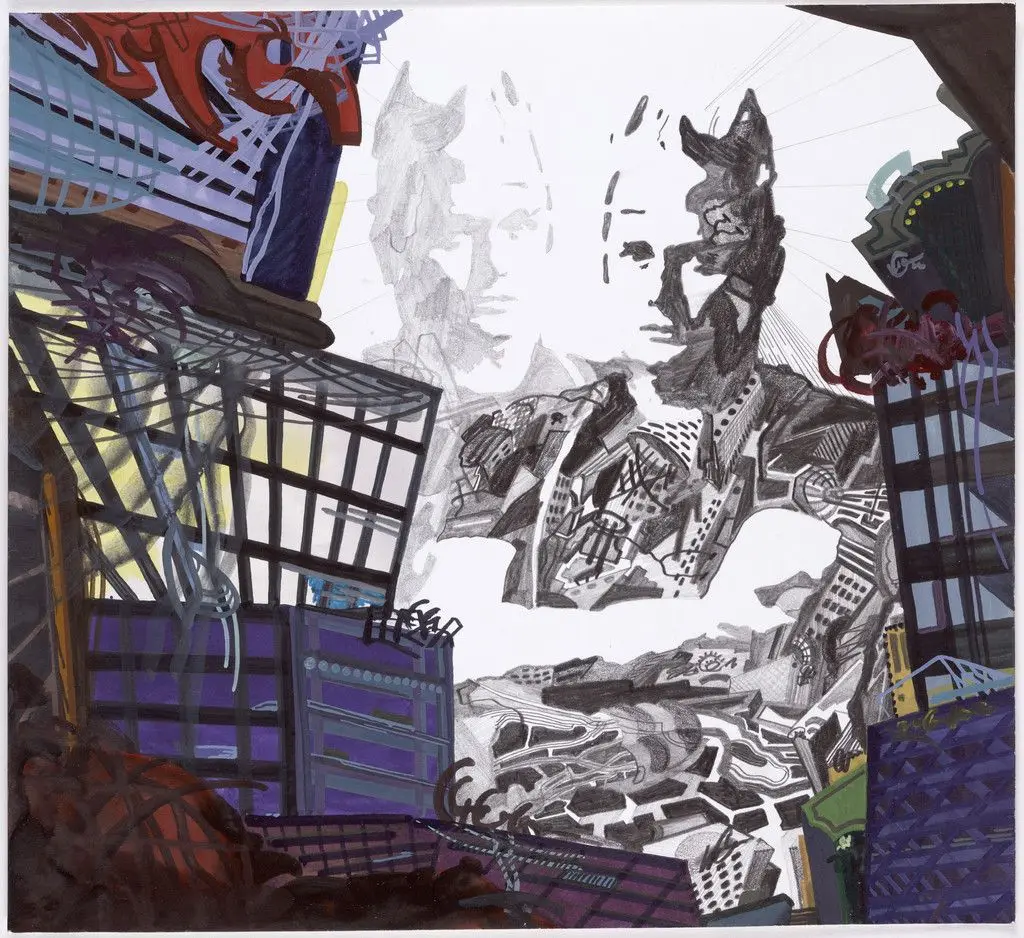 and she stepped in and couldn't believe what she'd seen - myself as a king-corrupted by Franz Ackermann