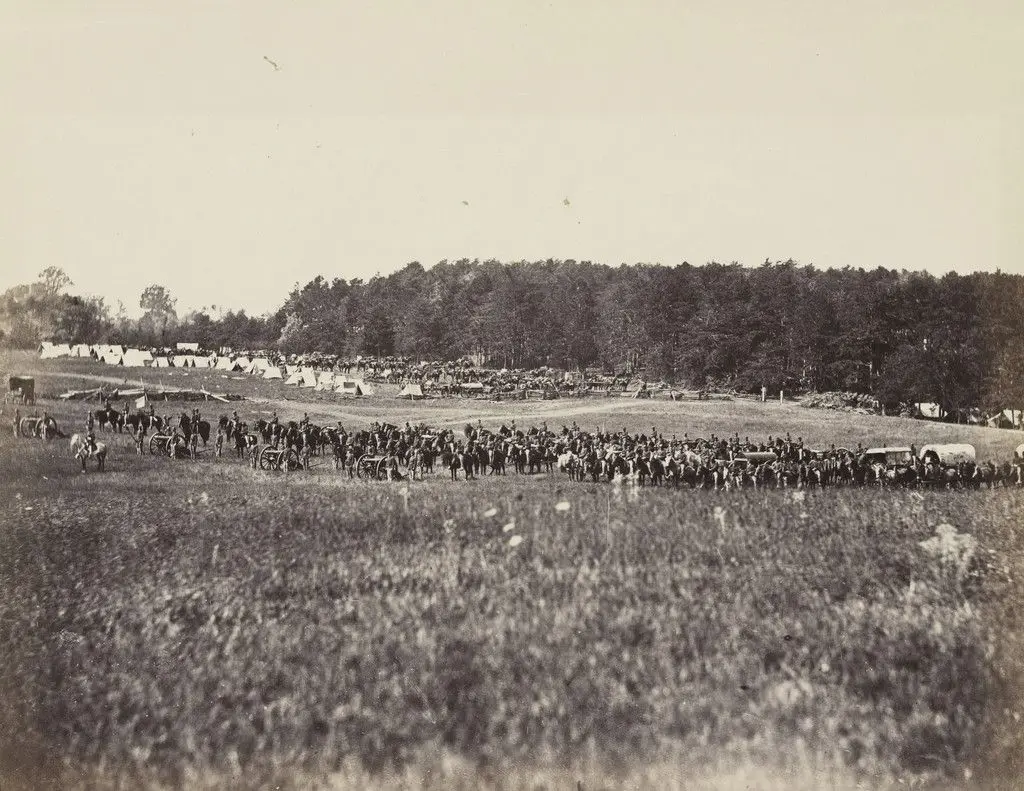 Battery A, Fourth U.S. Artillery, Robertson's Brigade by Alexander Gardner