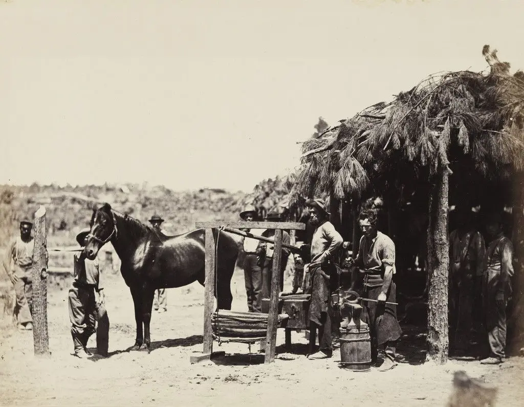 Army Forge scene, in front of Petersburg by Alexander Gardner
