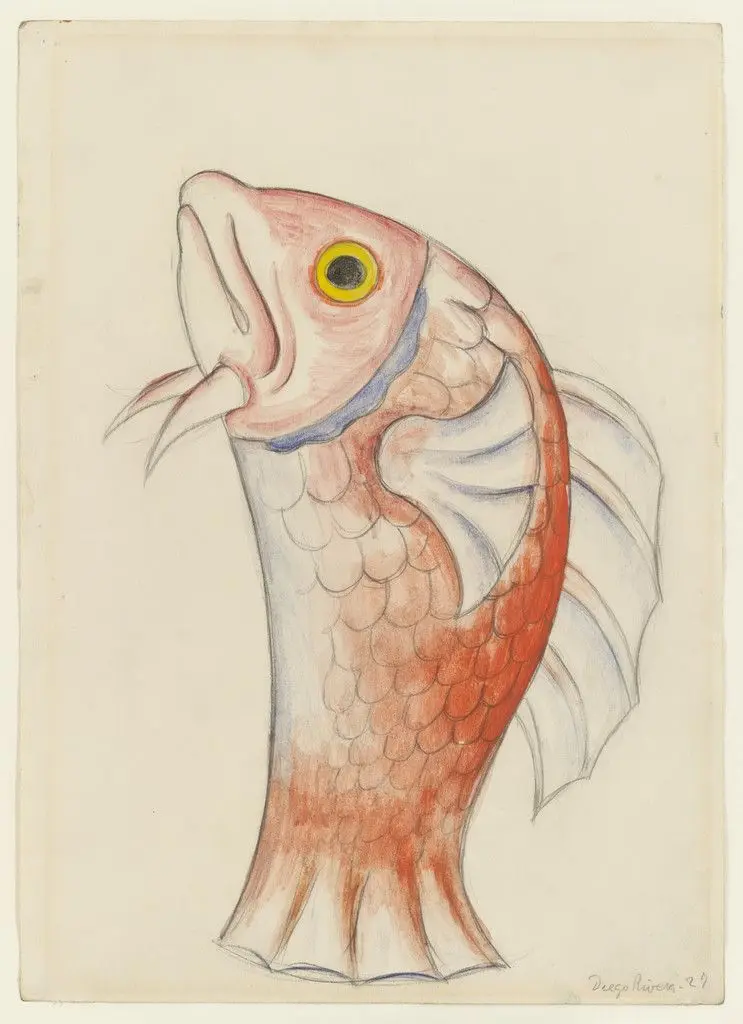 Red Snapper. Costume design for the ballet H.P. (Horsepower) by Diego Rivera