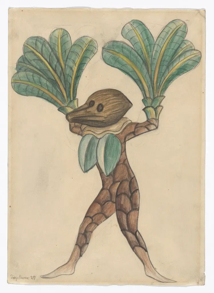 Cocoa Nut. Costume design for the ballet H.P. (Horsepower) by Diego Rivera