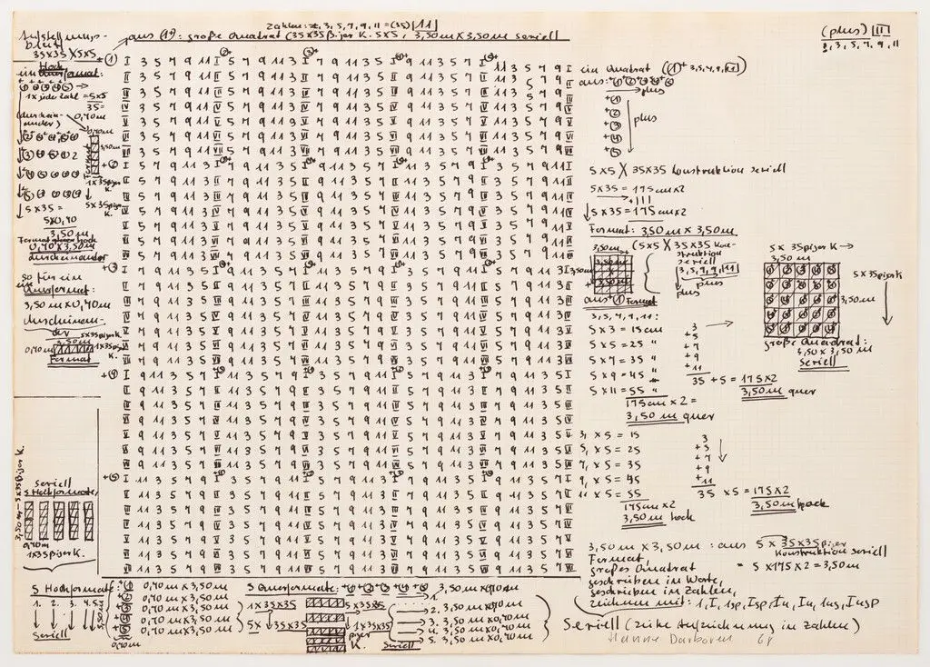 Construction Drawing by Hanne Darboven