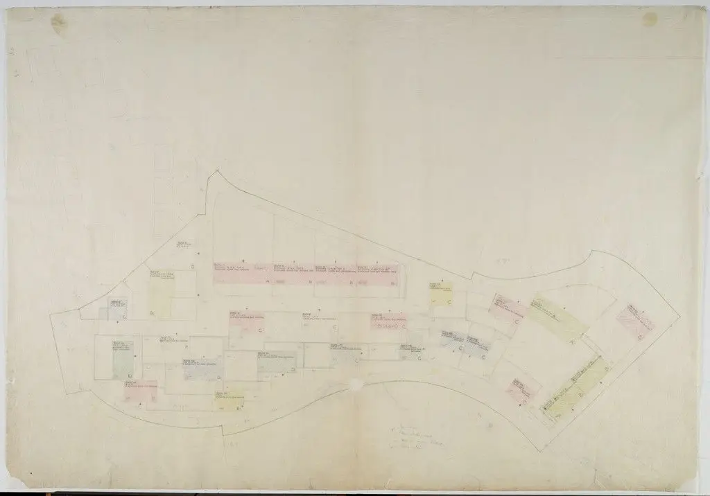 Weissenhof Housing Colony Master Plan, "The Dwelling," Stuttgart, Germany (Site plan) by Ludwig Mies van der Rohe