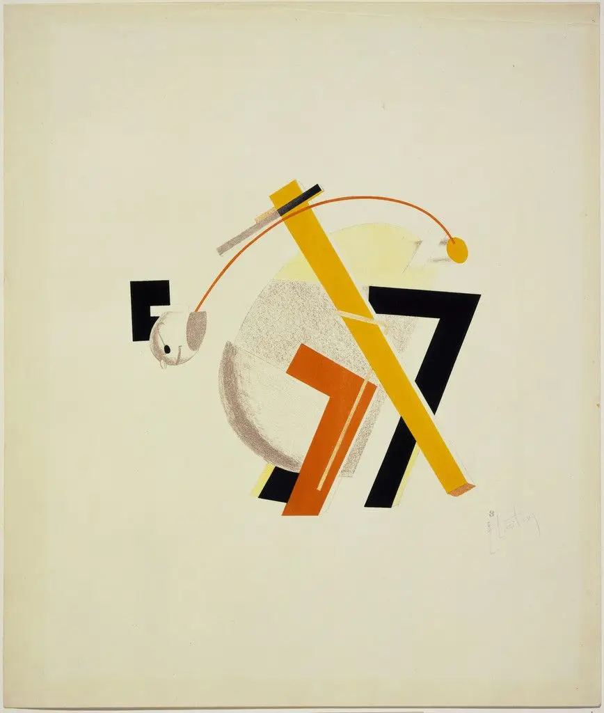 An Old Man, His Head Two Paces Behind (Alter) from Figurines: The Three-Dimensional Design of the Electro-Mechanical Show Victory over the Sun (Figurinen, die plastische Gestaltung der elektro-mechanischen Schau Sieg über die Sonne) by El Lissitzky