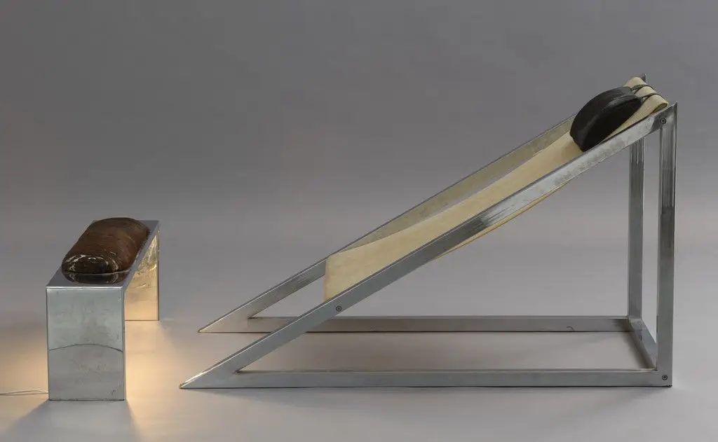 Mies Chair and Ottoman by Archizoom Associati, Andrea Branzi, Gilberto Corretti, Paolo Deganello, Massimo Morozzi, Dario Bartolini, Lucia Bartolini