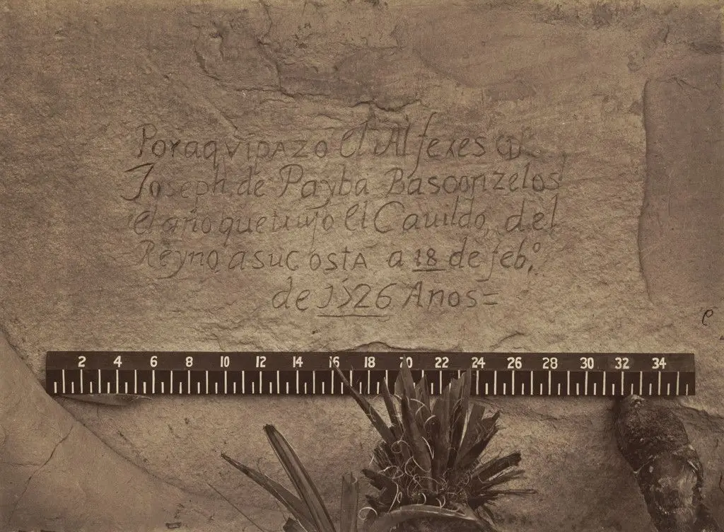 Historic Spanish Record of the Conquest. South Side of Inscription Rock, New Mexico by Timothy O'Sullivan