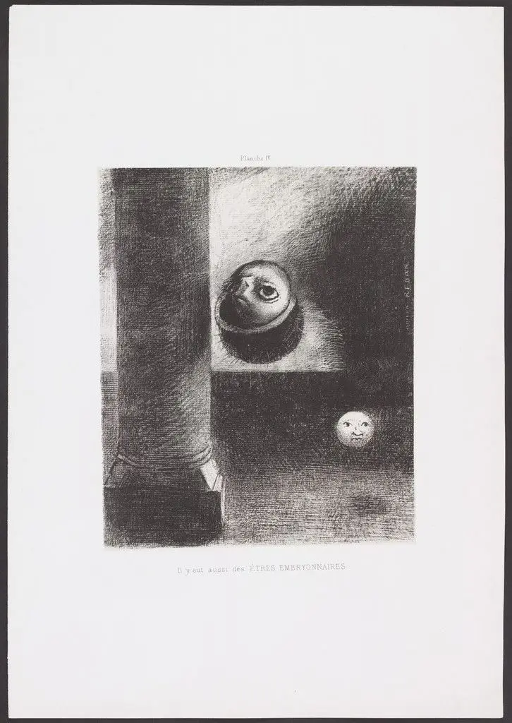 There Were Also Embryonic Beings (Il y eut aussi des êtres embryonnaires) from Homage to Goya (Hommage à Goya) by Odilon Redon