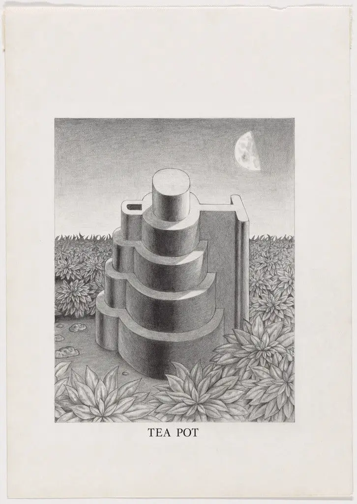 Study for Tea Pot, project (Perspective) by Ettore Sottsass