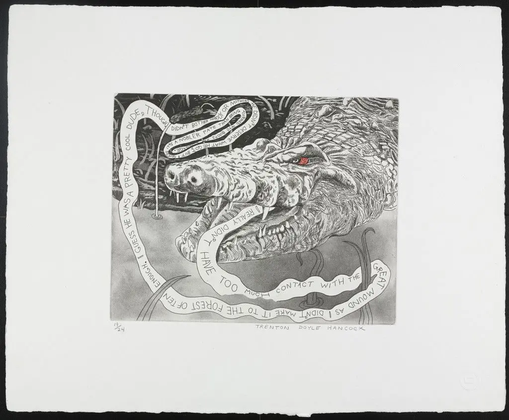 Untitled from Bye and Bye (Nine Sad Etchings) by Trenton Doyle Hancock