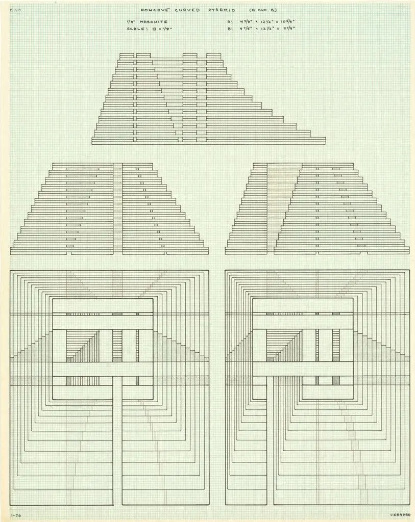 (D20) Concave Curved Pyramid (A and B) 1-76 by Jackie Ferrara