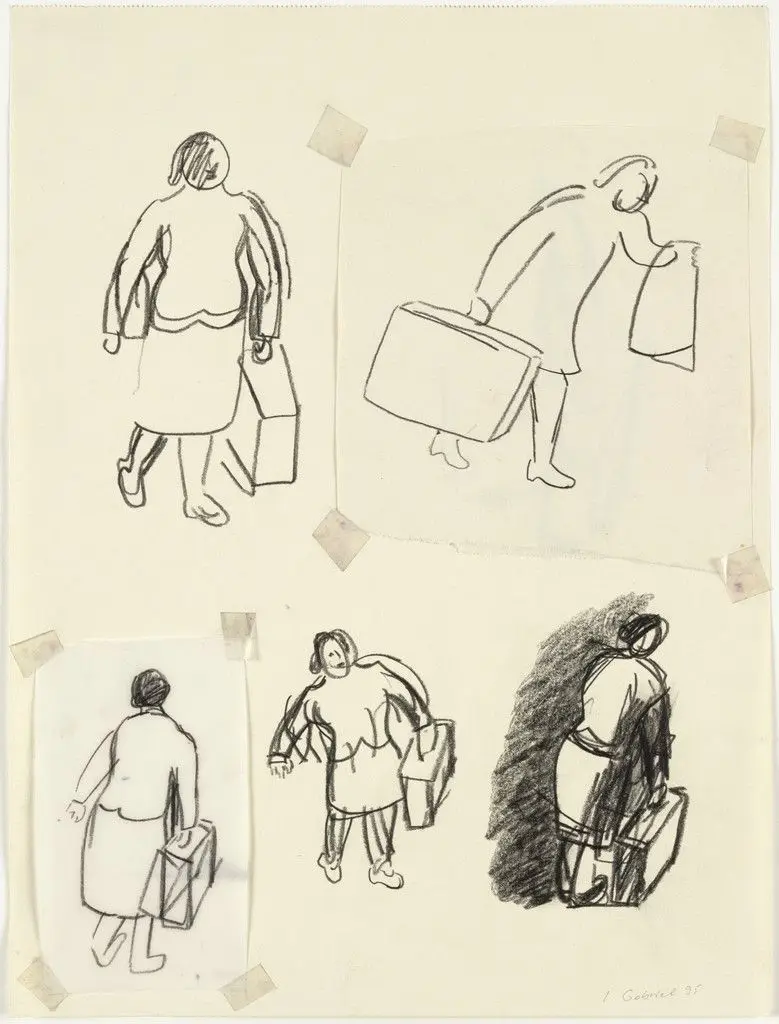 Untitled No.135 (woman with bag) by Ingeborg Gabriel